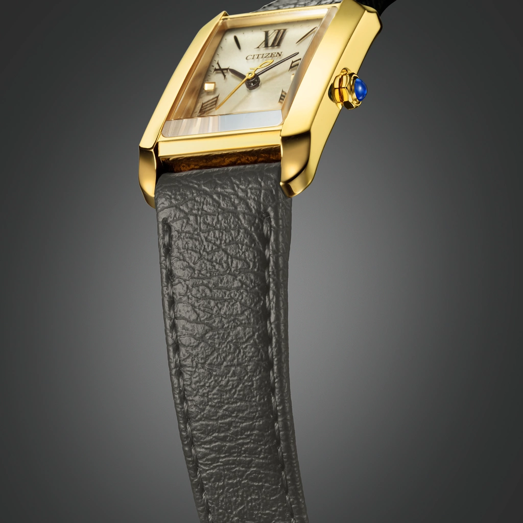 Citizen Eco-Drive L, läderband guld/svart - 19 mm