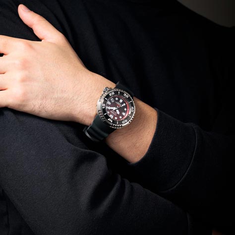 Citizen Promaster Eco-Drive Diver 300m silver/röd - BN1024-01Z