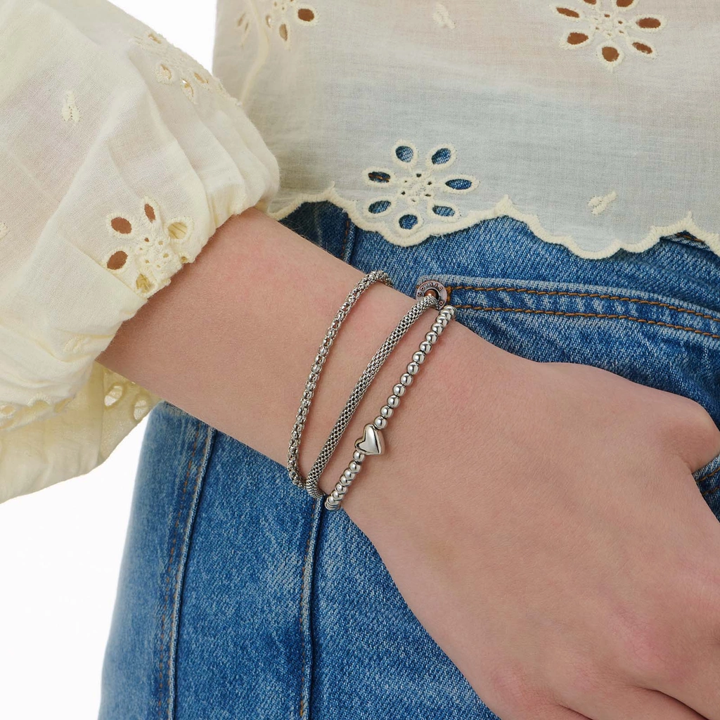 3-pack silverfärgade armband - 17,5+5 cm