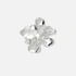 Silverpläterad ring med blomma, onesize