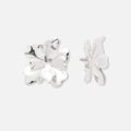 Silverpläterade örhängen, blommor 45x43 mm
