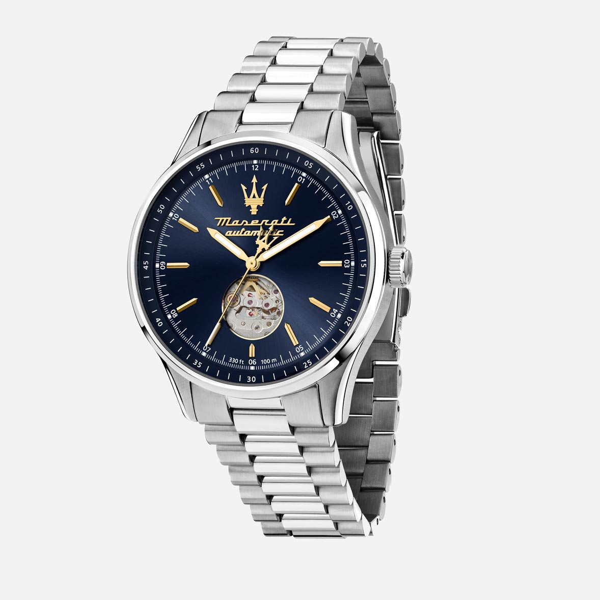 Maserati Sorpasso automatisk metallband blå/stål  - R8823124002