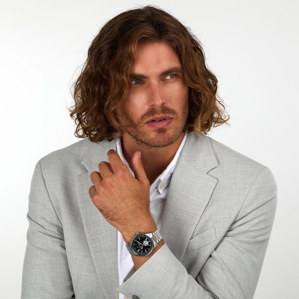 Maserati Sorpasso automatisk metallband blå/stål  - R8823124002