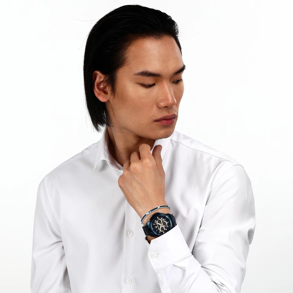 Maserati Successo metallband blå/stål  - R8873621042