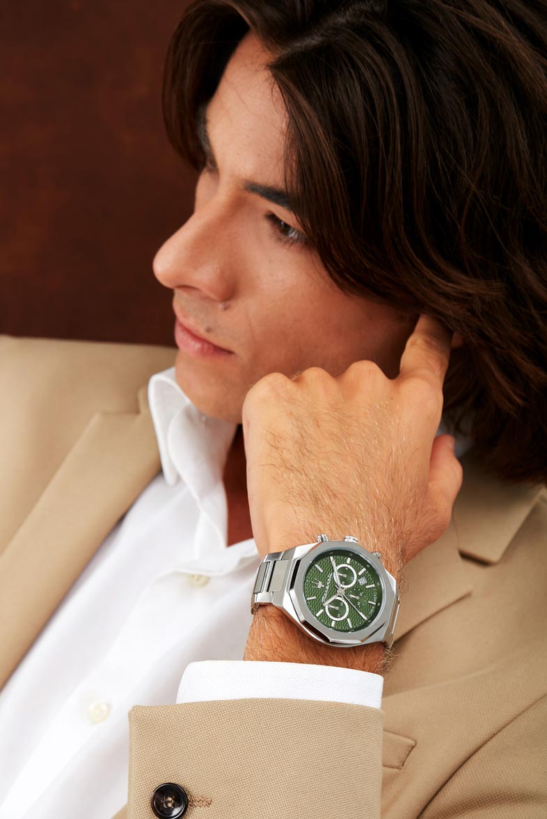 Maserati Stile metallband grön/stål  - R8873642011