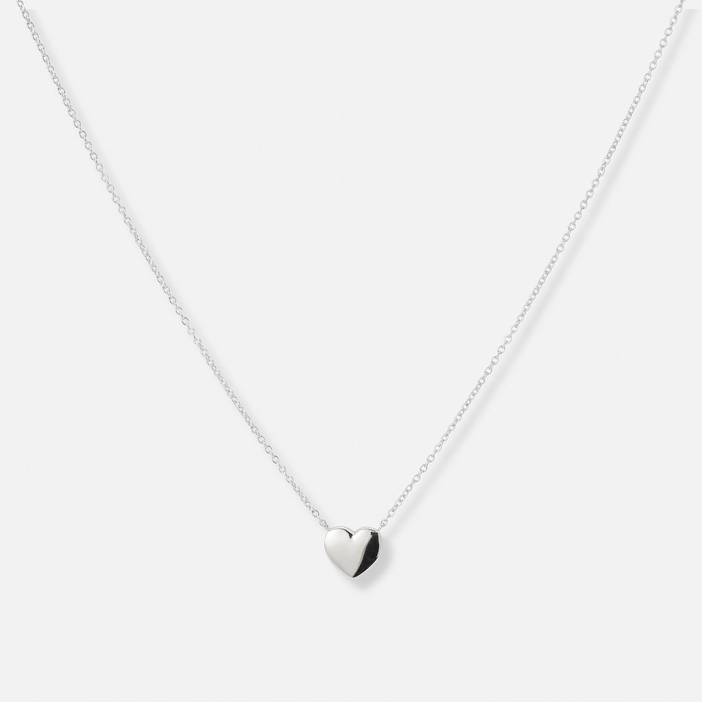 Örhängen & halsband set i äkta silver - blanka hjärtan