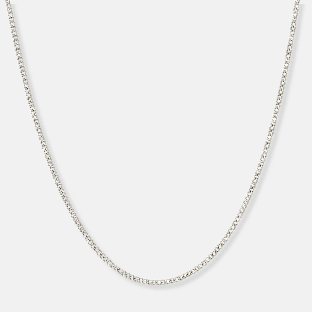 Stålhalsband pansarlänk 2mm bred - 45+5cm