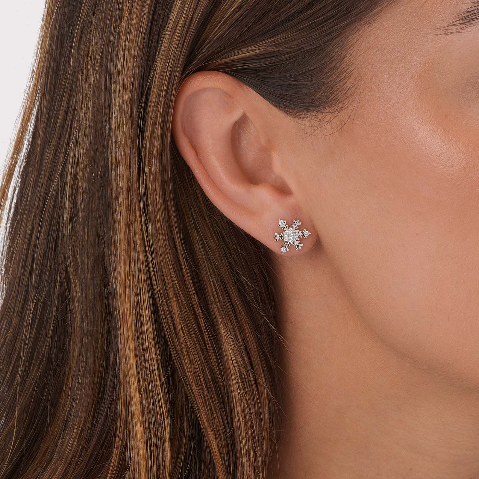 Örhängen & halsband set i äkta silver - snöflingor