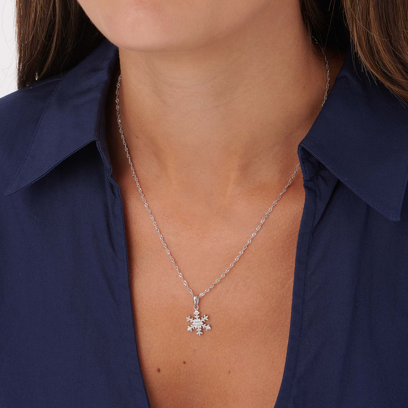 Örhängen & halsband set i äkta silver - snöflingor