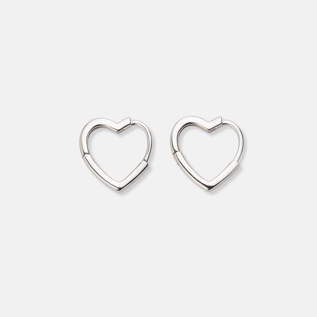 Örhängen & halsband set i äkta silver - länkade hjärtan