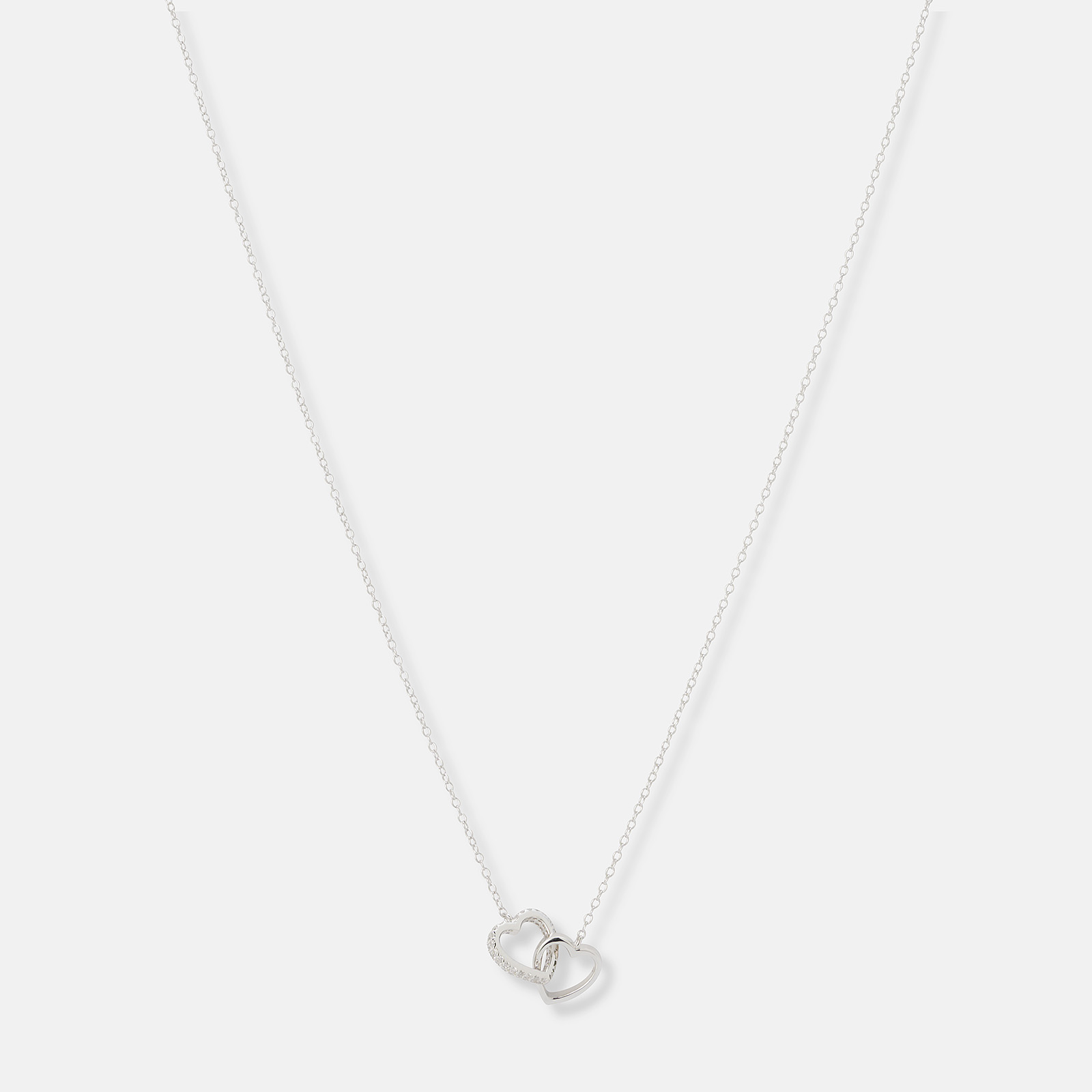 Örhängen & halsband set i äkta silver - länkade hjärtan