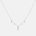Silverhalsband med spikes och stenar - 42+3cm