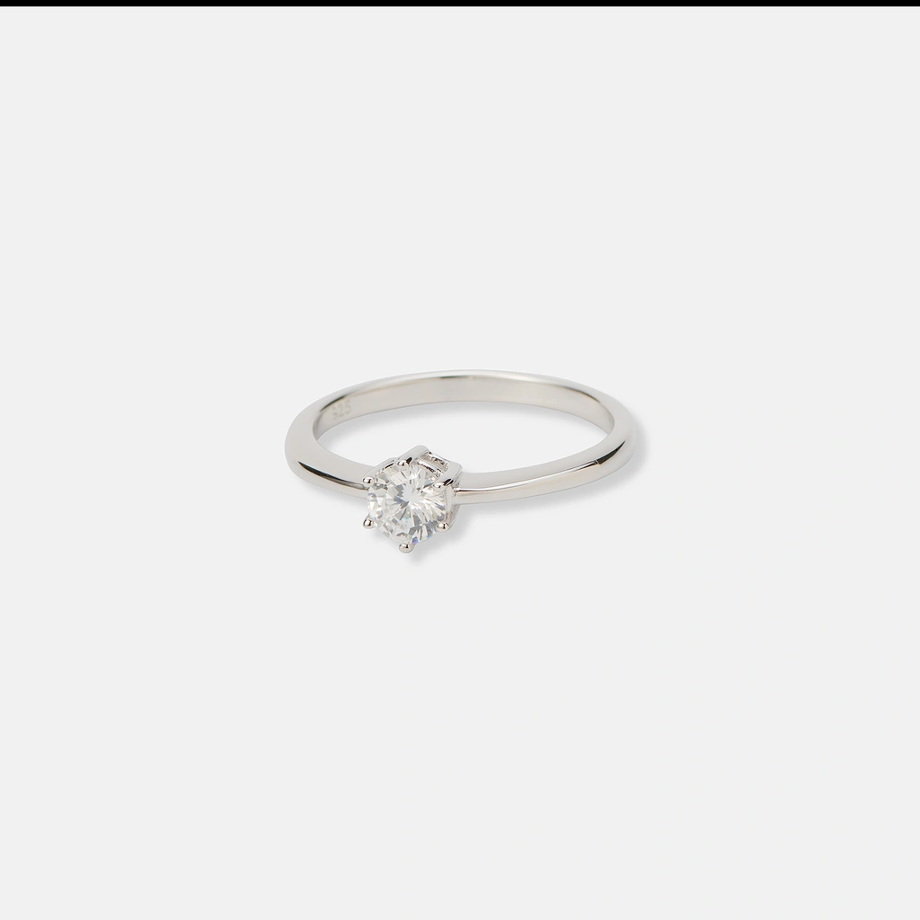 Ring i äkta silver - bred, räfflad, 50