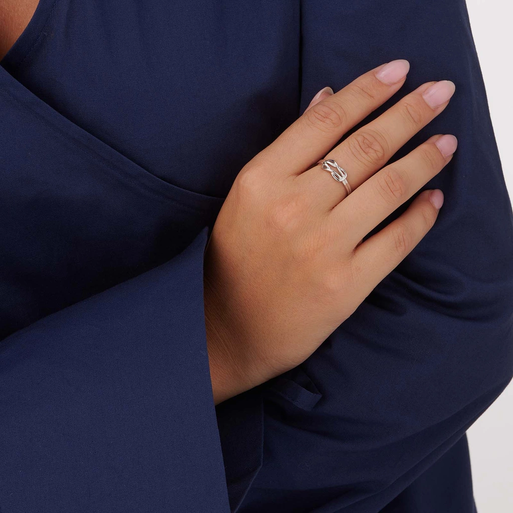 Ring i äkta silver - slät med infinitysymbol, 17