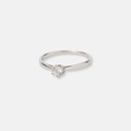 Ring i äkta silver - 4 mm Kubisk Zirkonia - 17,5
