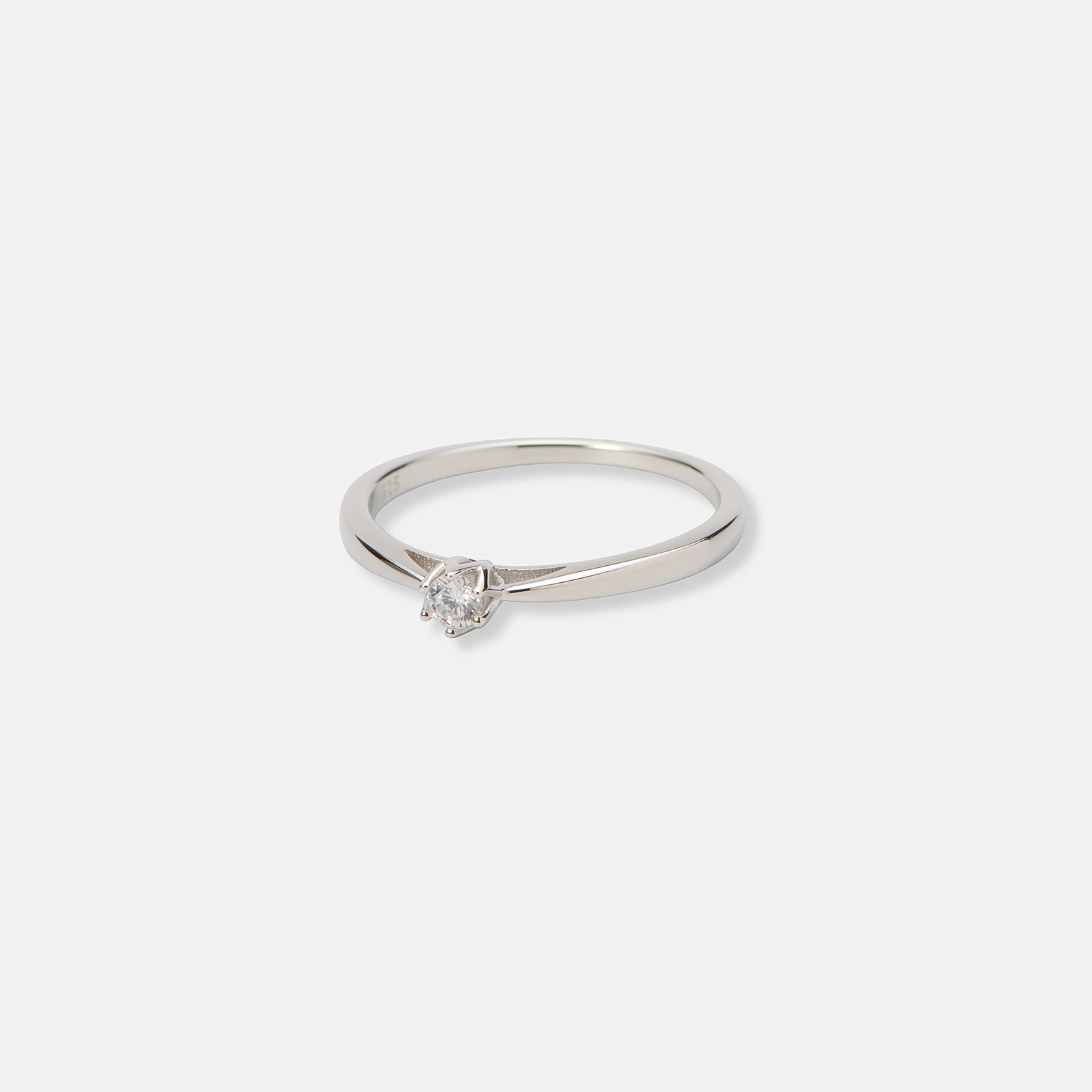 Ring i äkta silver - 3 mm Kubisk Zirkonia