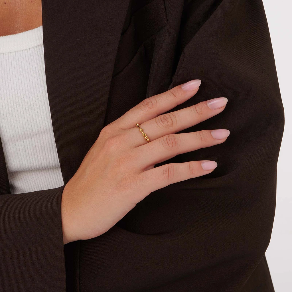 Guldpläterad stressring i stål -  17