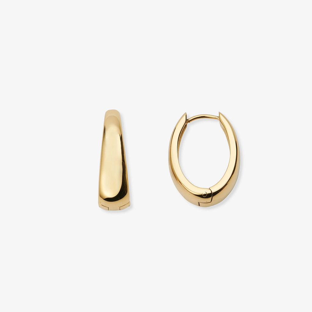 Guldpläterade stålörhängen, docerade hoops