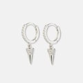 Silverörhängen hoops med spike - 12mm