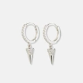 Silverörhängen hoops med spike - 12mm