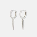 Silverörhängen hoops med tunn spike - 12mm