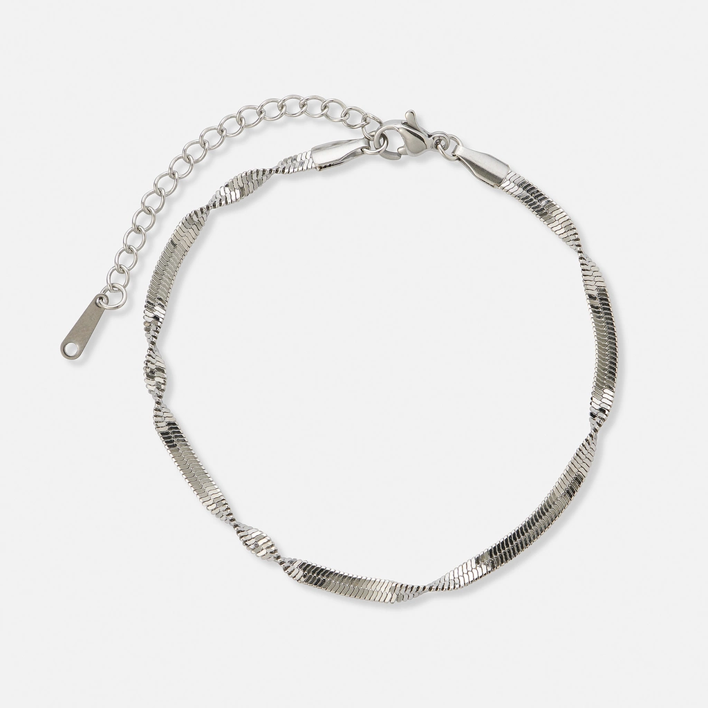 Stålarmband twist chain -  16+3 cm