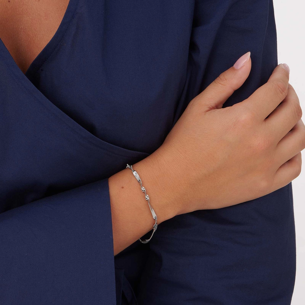 Stålarmband twist chain -  16+3 cm