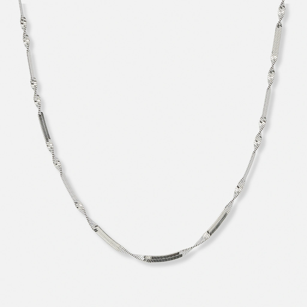 Stålhalsband twist chain - 40+5cm