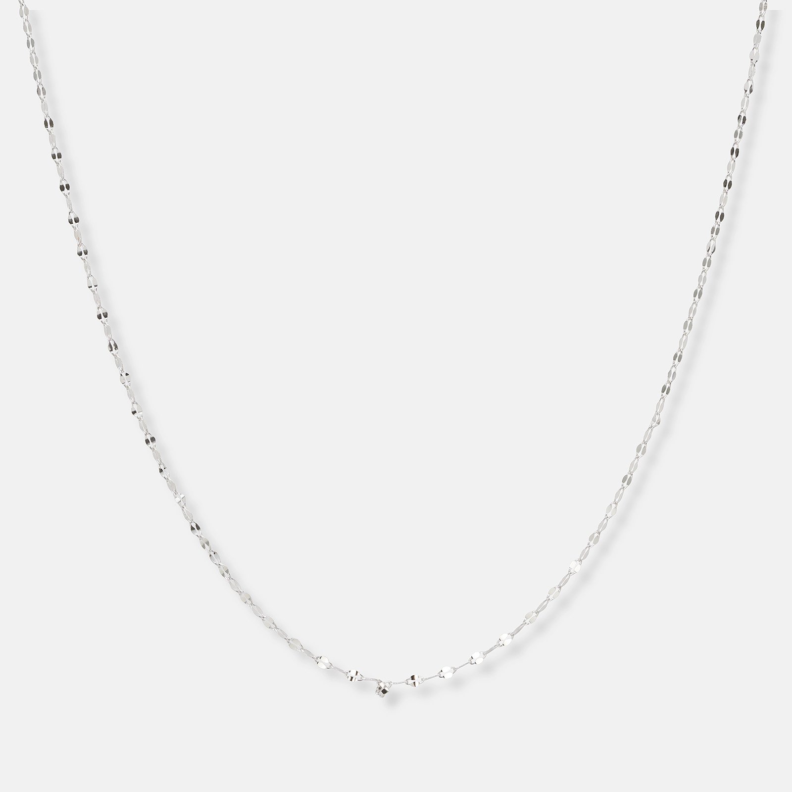 Set med 2-par halsband i äkta silver - 42+3cm Set med 2-par halsband i äkta silver - 42+3cm