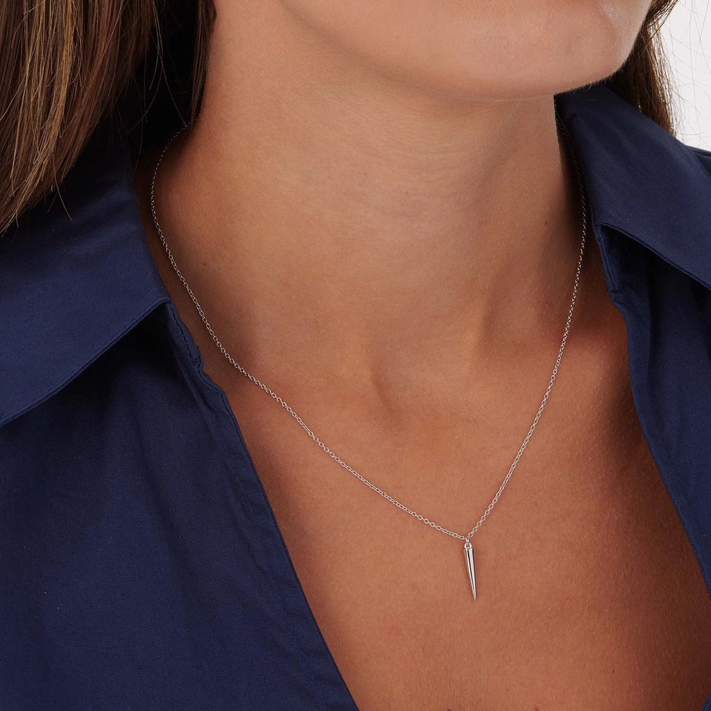 Örhängen & halsband set i äkta silver - spikes