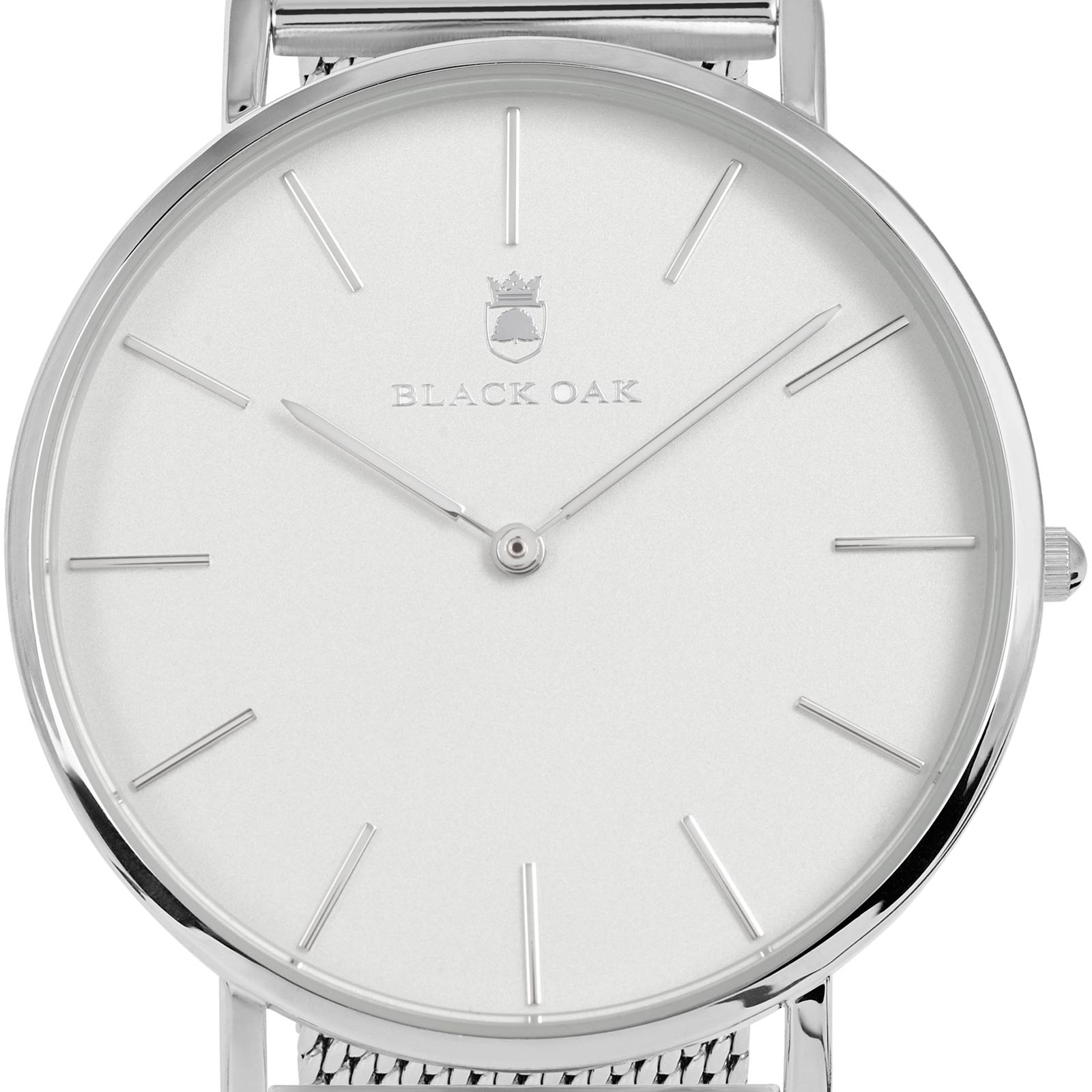 Black Oak Gerardii herrklocka - silver/vit, 41 mm