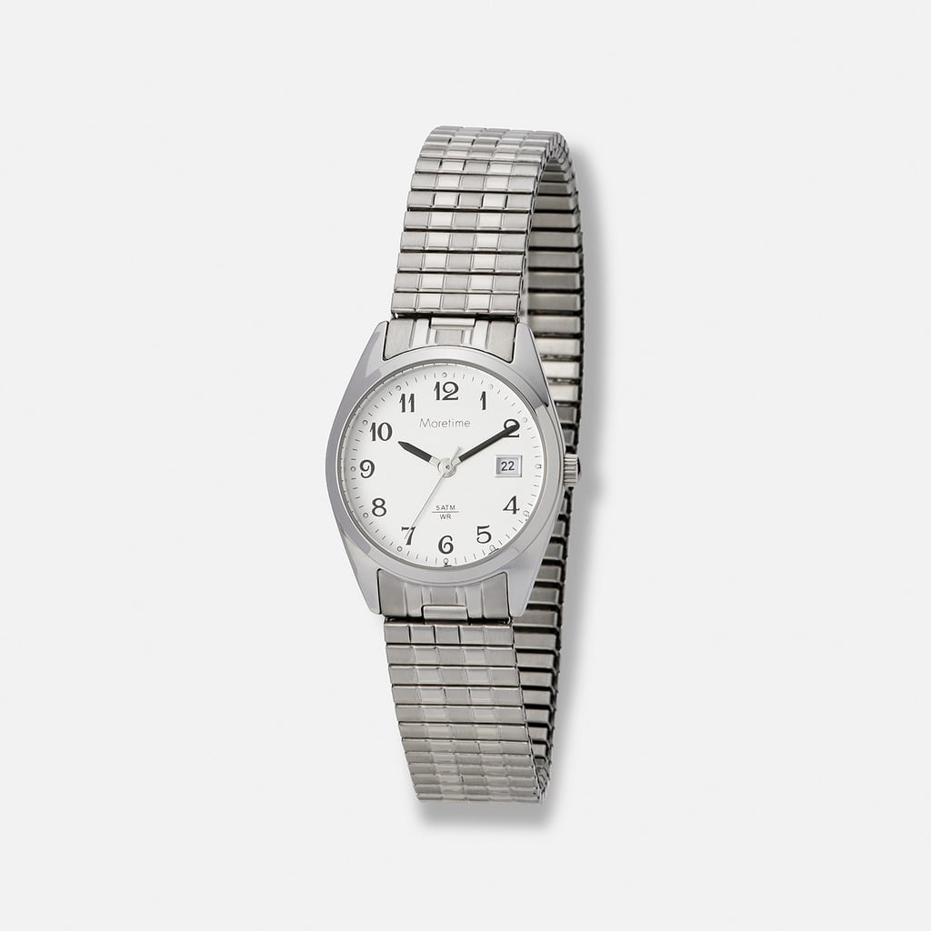 Moretime damklocka silver/vit, flexband - 26 mm