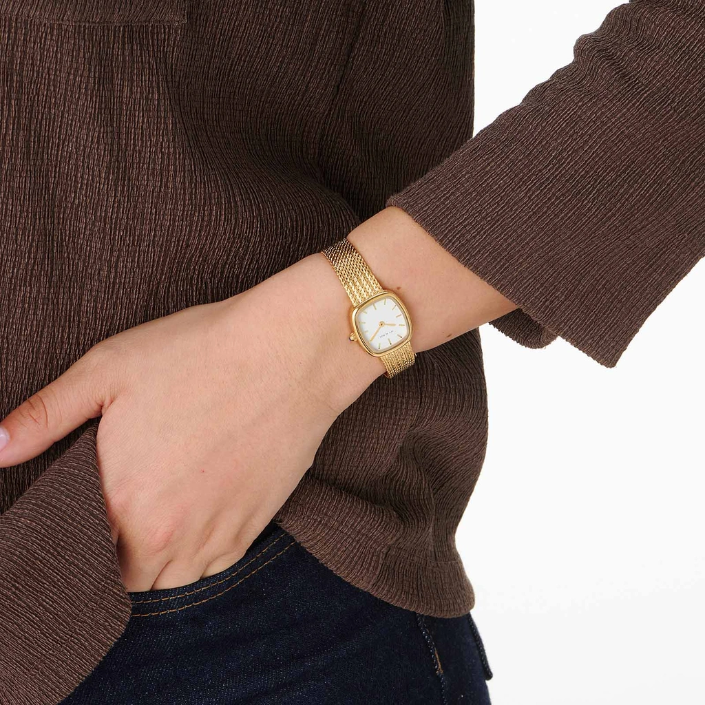 Ivy n Rox Icon damklocka guld, fyrkantig - 20x22 mm