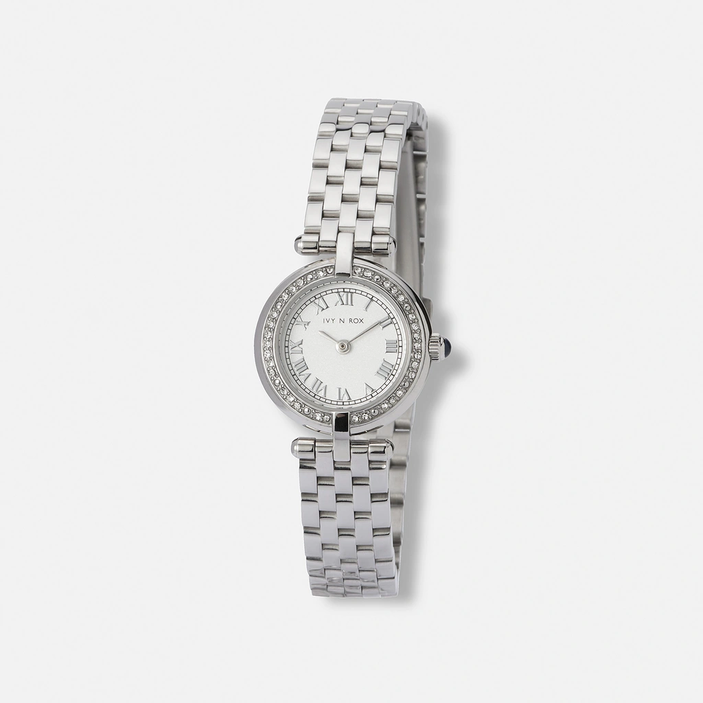 Ivy n Rox Luna damklocka silver/vit - 24 mm