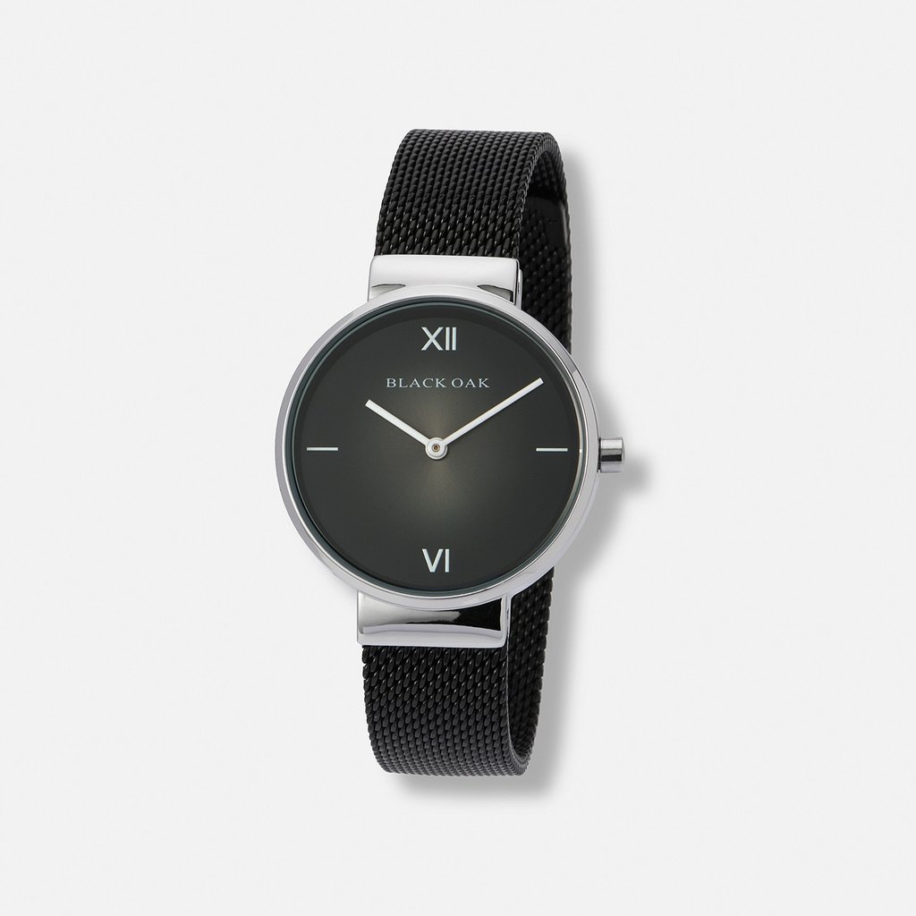 Black Oak Dazzle damklocka silver/vit - 31 mm