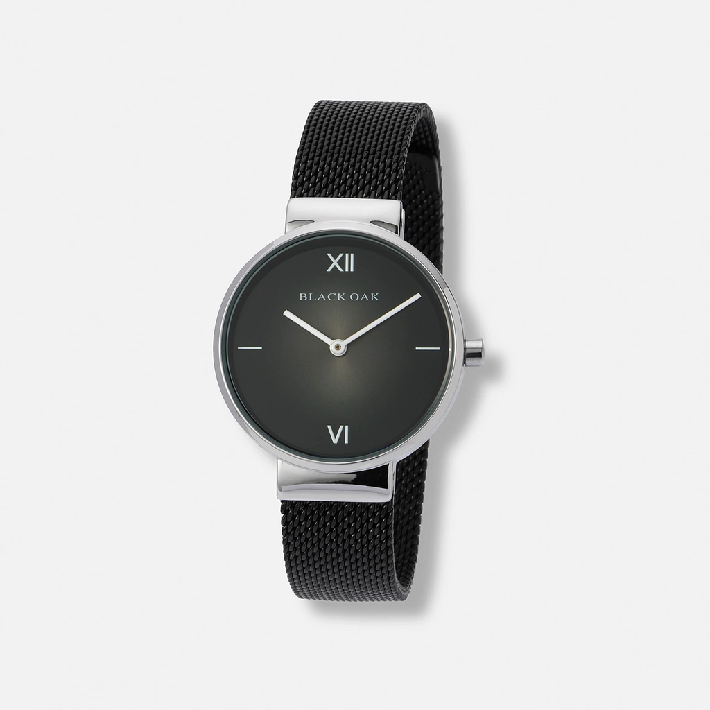 Black Oak Dazzle damklocka silver/vit - 31 mm