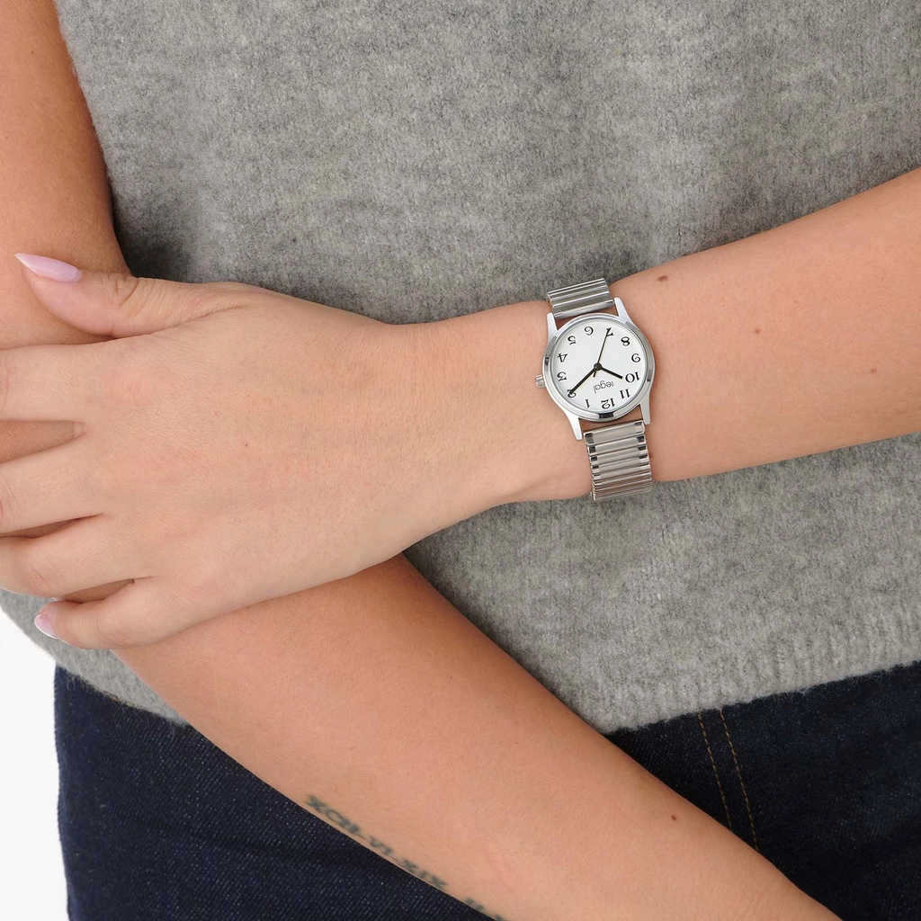 Regal damklocka silver/vit, flexband