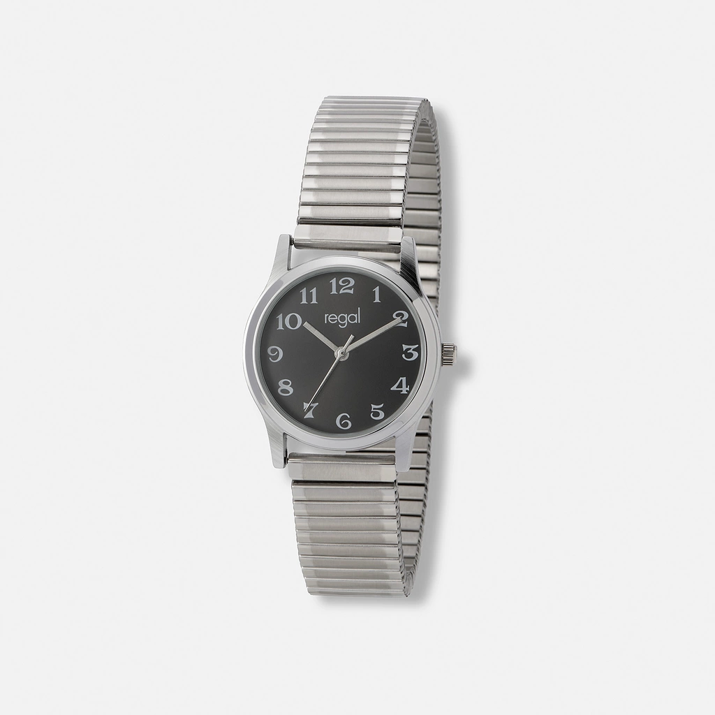 Regal damklocka silver/svart, flexband