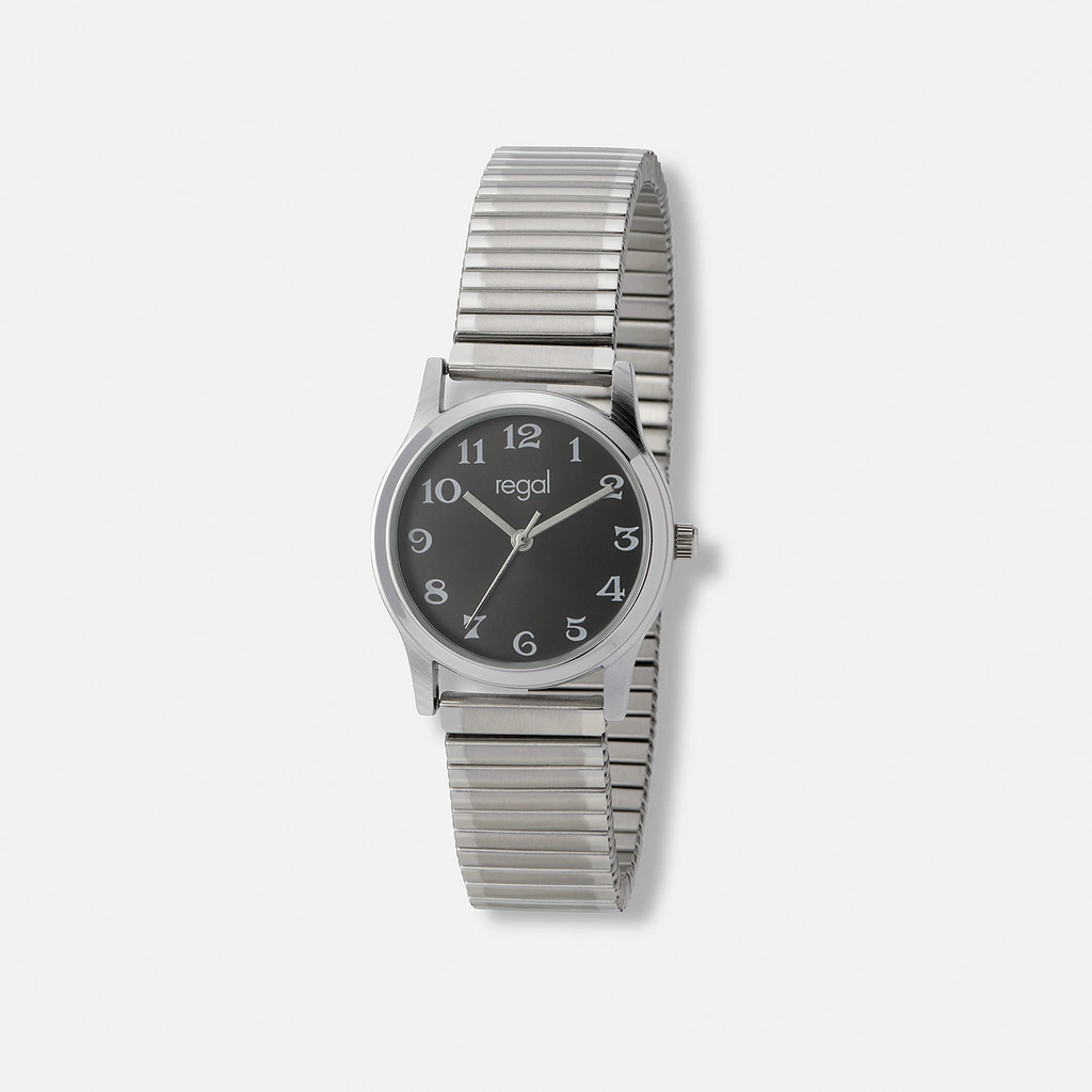 Regal damklocka silver/svart, flexband
