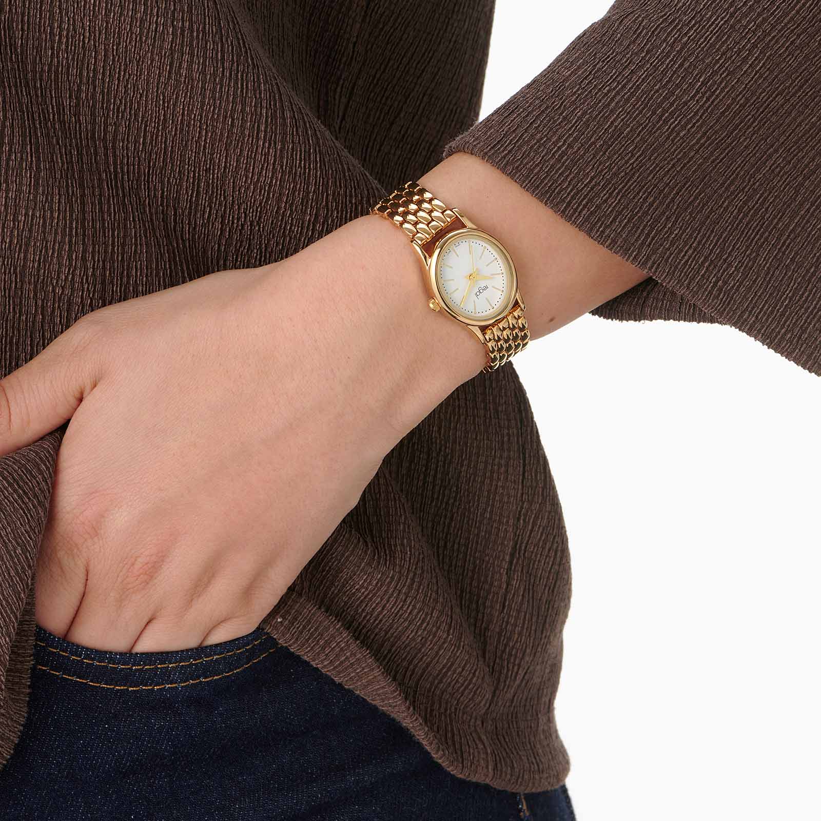 Regal damklocka guld/vit - 22x26 mm