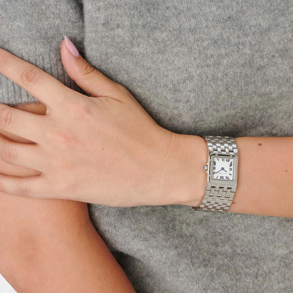 Ivy n Rox Prime damklocka silver/vit, kvadratisk - 22x22 mm