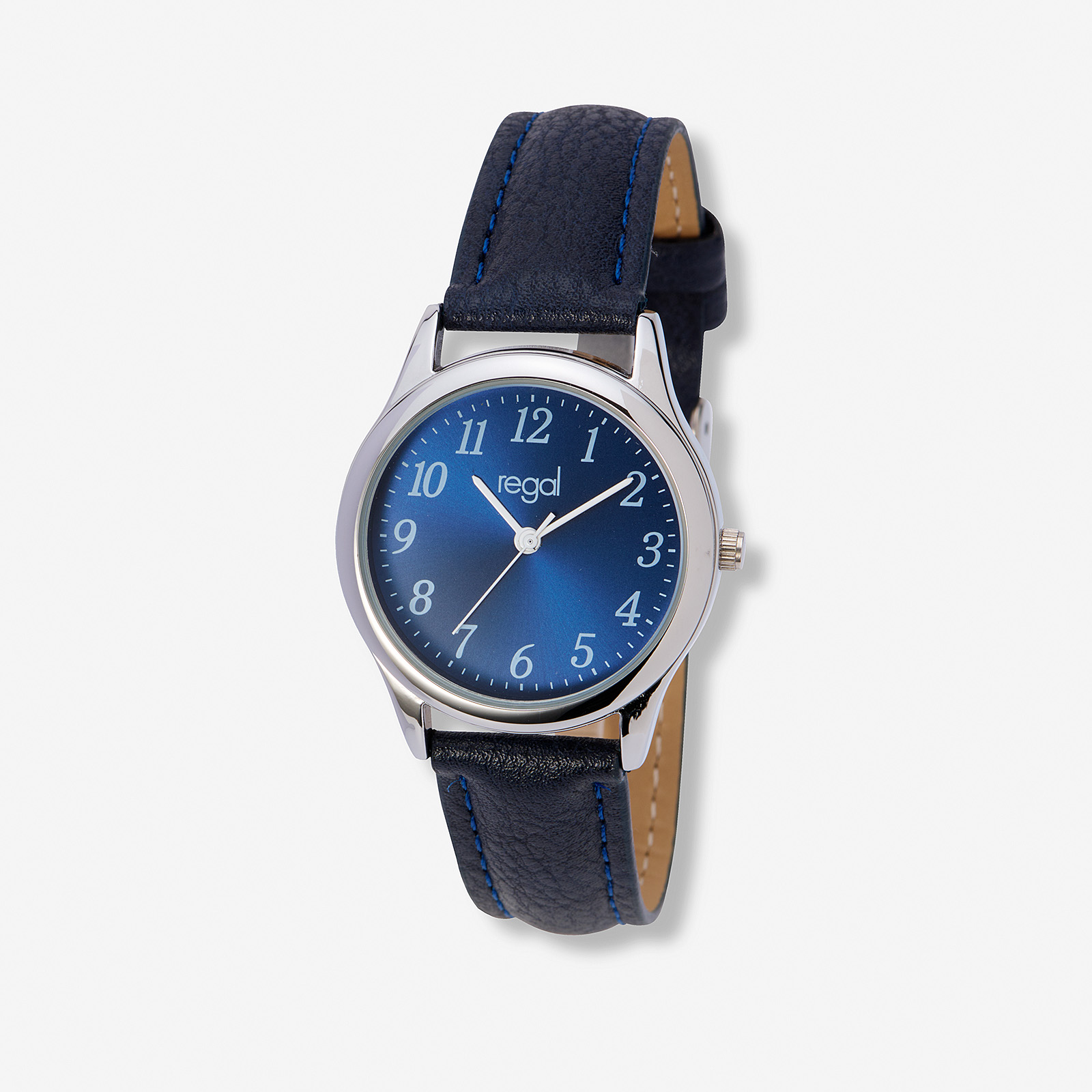 Regal damklocka - blått band, silver/blå, 32mm