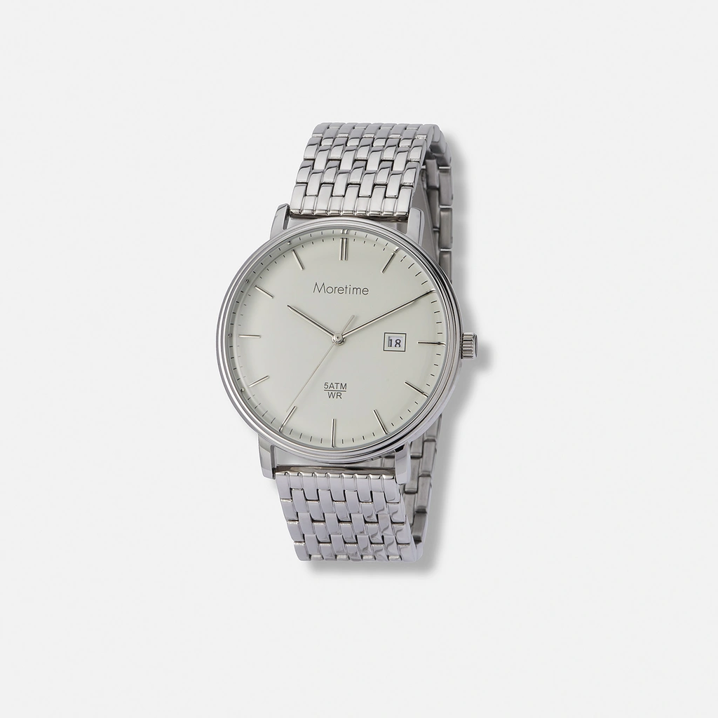 Moretime herrklocka metallband grå/silver - 40 mm