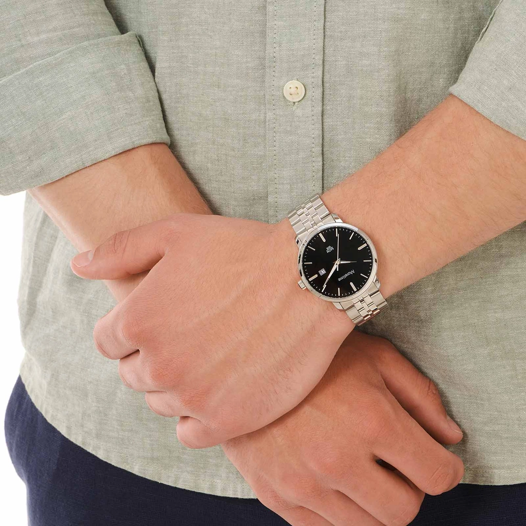 Moretime herrklocka - svart/stålband, 40mm