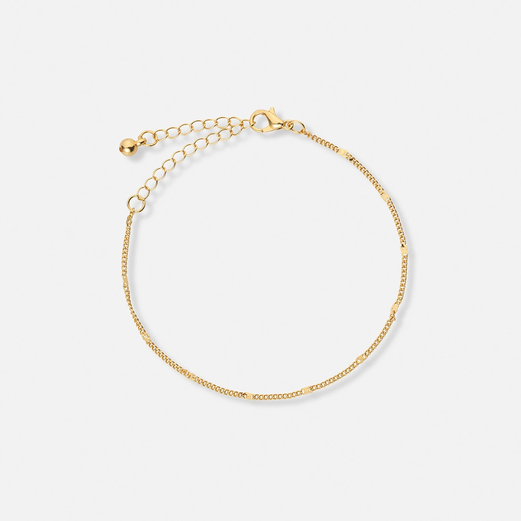 Regal klockset dam - metall guld/vit, 20x25mm