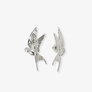 Silverfärgade örhängen, studs med svalor - 50 mm