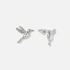 Silverfärgade örhängen, studs med kolibrier - 18 mm