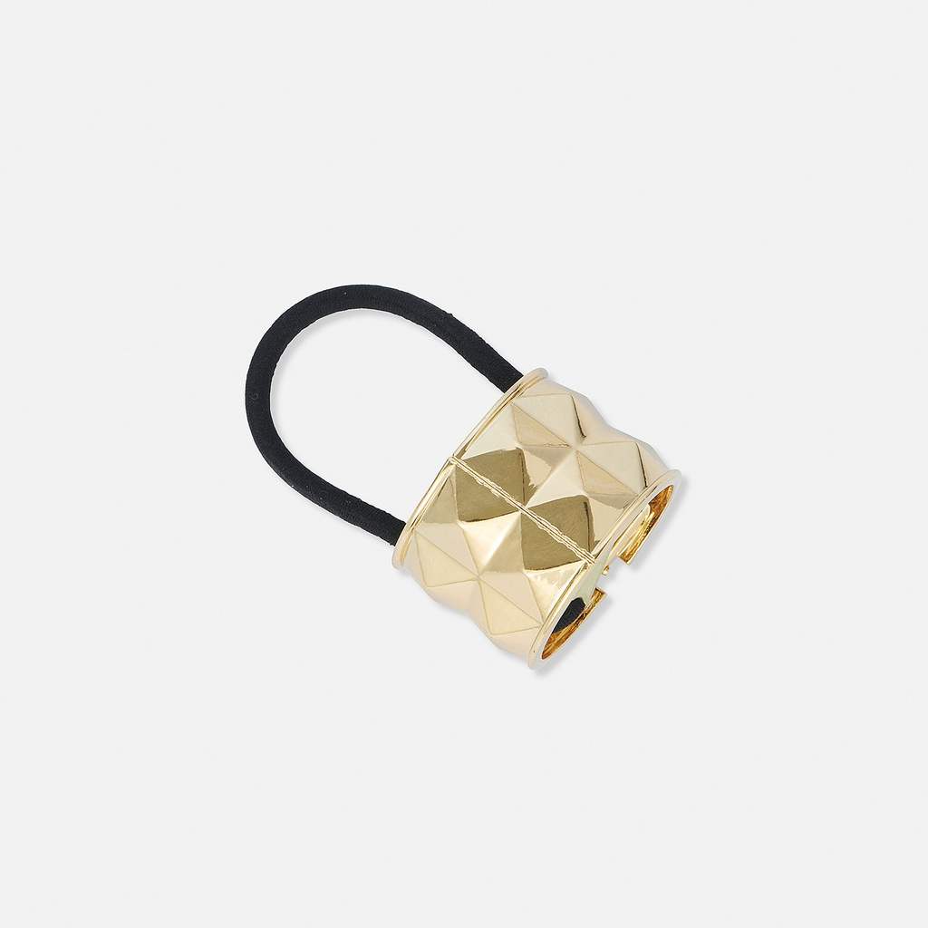 Hårsnodd - guldfärgad hair cuff med nitar