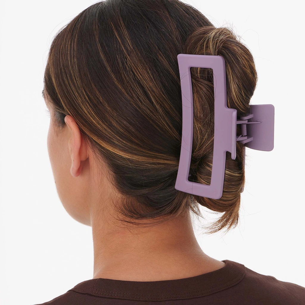 Lila hårklämma 13 cm
