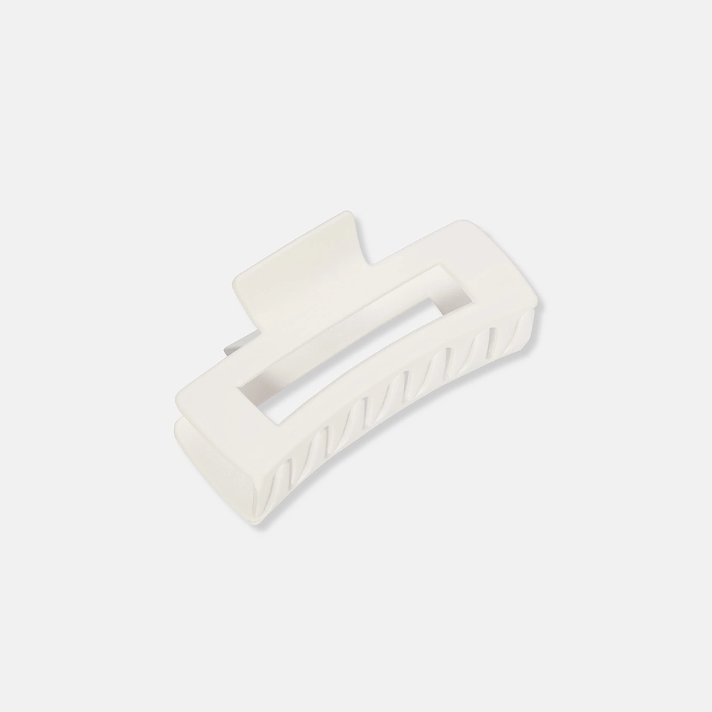 Vit hårklämma 10 cm